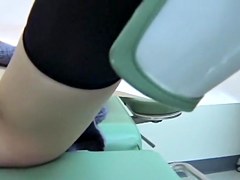 Young Japanese girl reaches an orgasm at her gyno s office