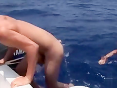 Young Nudists Enjoy Yachting