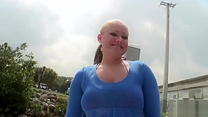 Young babe has fun with a fat dick