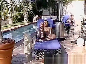 Young gay cock fucking ass in poolside threesome