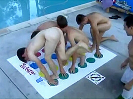 Young sexy guys play naked twister 