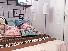 asian teen 18+ in stockings shows her shaved pussy and boobs