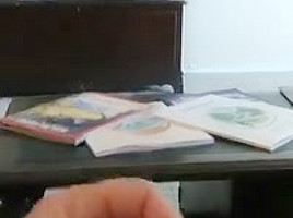 boy jerking off a huge dick and pouring himself with sperm