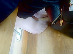 candid nylon bare feet
