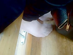 candid nylon bare feet