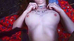 college girl Ginger Autumn pee & fuck outdoor