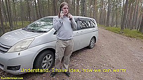 couple fucks on the roadside in the car