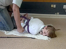 girl hogtied