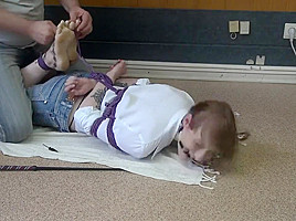 girl hogtied