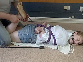 girl hogtied