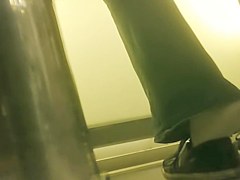 in change room shooting sexy white socks