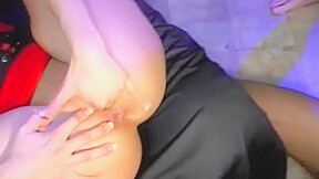 mistress fucks her white bull while black cuck gets pegged and squirted on