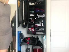 on my perfect body roommate in her room!