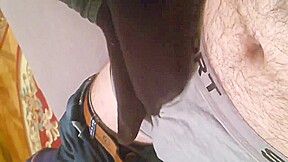 sockjob tease through boxers  cum in pants  not my work 