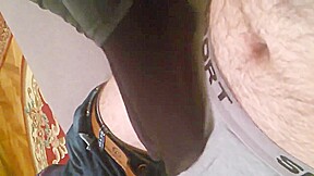 sockjob tease through boxers  cum in pants  not my work 