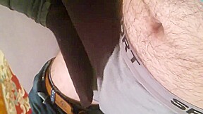 sockjob tease through boxers  cum in pants  not my work 