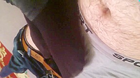 sockjob tease through boxers  cum in pants  not my work 