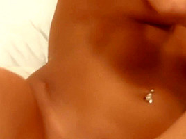 teen 18+ brunette moans with pleasure while masturbating