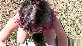 teen 18+ slut sucks dick in a public park