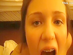 teen 18+ w/ Braces Loves Black Cock
