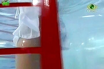 under water stunning ass upskirt and enormous tits in a game show