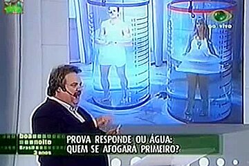 under water stunning ass upskirt and enormous tits in a game show