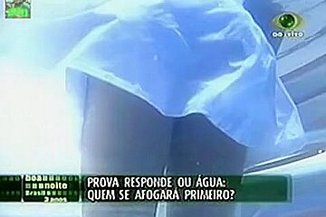 under water stunning ass upskirt and enormous tits in a game show
